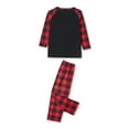 thumbnail image 5 of Gureui Matching Family Christmas Pajamas Set , Long Sleeve Cute Cartoon Print Tops + Plaid Pants Set Sleepwear, 5 of 9