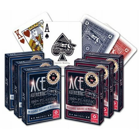 ACE Casino 100% Plastic Playing Cards - 6 Decks By
