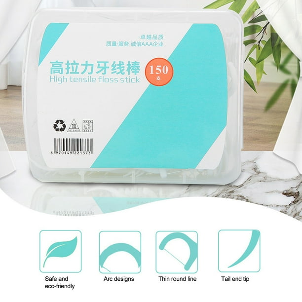 Dental 150pcs dientes Portátiles Desmonteje de Manchas de Hilo Dental Desechable Hilo Dental Hilo Dental Herramienta de Cuidado Oral
