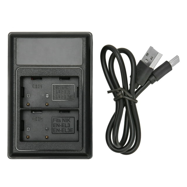 Cargador de batería para cámara Cargador de Batería Dual USB con pantalla de alimentación para Nikon D90 D80 D90s D700 D300 D300S D200 D70 D50