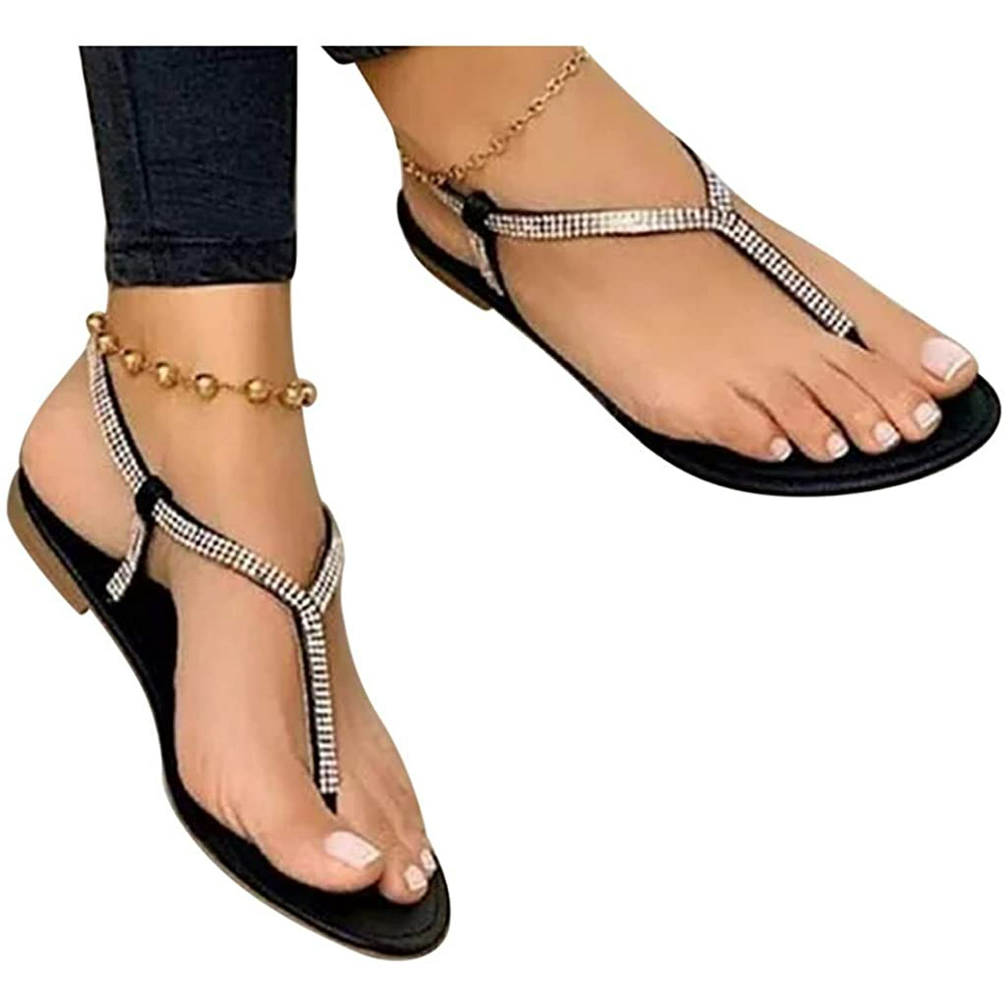 Women's Flat Sandals Wedding Shoes Summer Beach Sandal