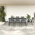 thumbnail image 1 of vidaXL 9 Piece Garden Dining Set Black Steel and Textilene, 1 of 5