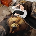 thumbnail image 4 of Homewish 3D Bear Animal Twin Bedding Sets 7-Piece for Adult, Jungle Wildlife Bedding Comforter Set, Rustic Farmhouse Reversible Sheet Sets, Ultra Soft Bedroom Decor, 4 of 7