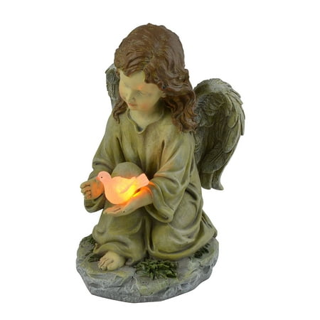 91338 Solar Ed Angel With Glowing Dove Statue Led Light Departments