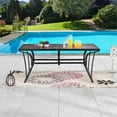 thumbnail image 2 of Patio Festival 63 in. Long Metal Outdoor Dining Black Brown Table for up to 8, 2 of 7