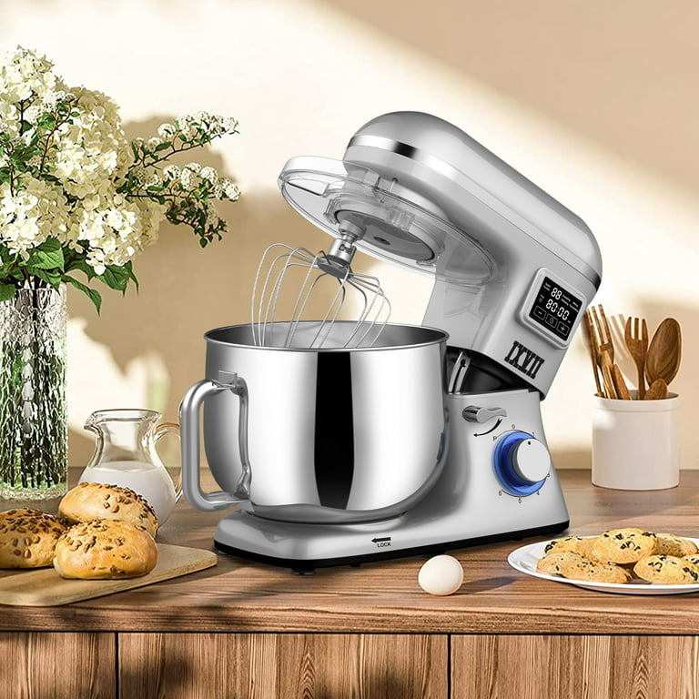 HOWORK Stand Mixer, 8.45 QT Bowl 660W Food Mixer, Multi Functional Kitchen  Electric Mixer With Dough Hook, Whisk, Beater (8.45 QT, Grey)