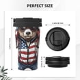 thumbnail image 3 of Lsque Patriotic Boxing Bear Art Pattern Travel Coffee Mug 16oz: Insulated Coffee Cup with Leakproof Lid, Coffee Tumbler, Reusable Coffee Cups with Seal Lid, 3 of 8