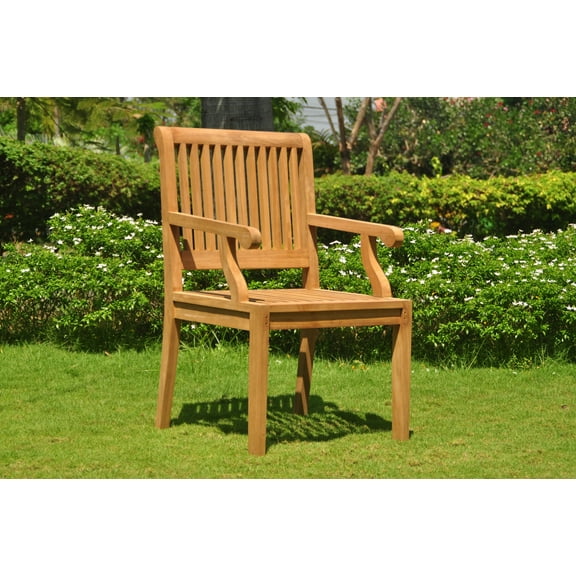 Sack Arm / Captain Solo / Single Dining Chair Outdoor Patio Grade-A Teak Wood WholesaleTeak #WMDCARSK