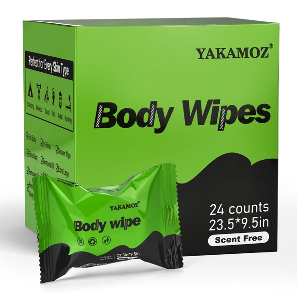 YAKAMOZ Body Wipes Adults Normal Bathing Rinse Free Refreshing Non