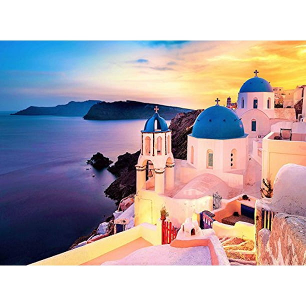 Fkg Adult Jigsaw Puzzle Beautiful Panoramic View Santorini Island 500 Pieces Walmart Com Walmart Com