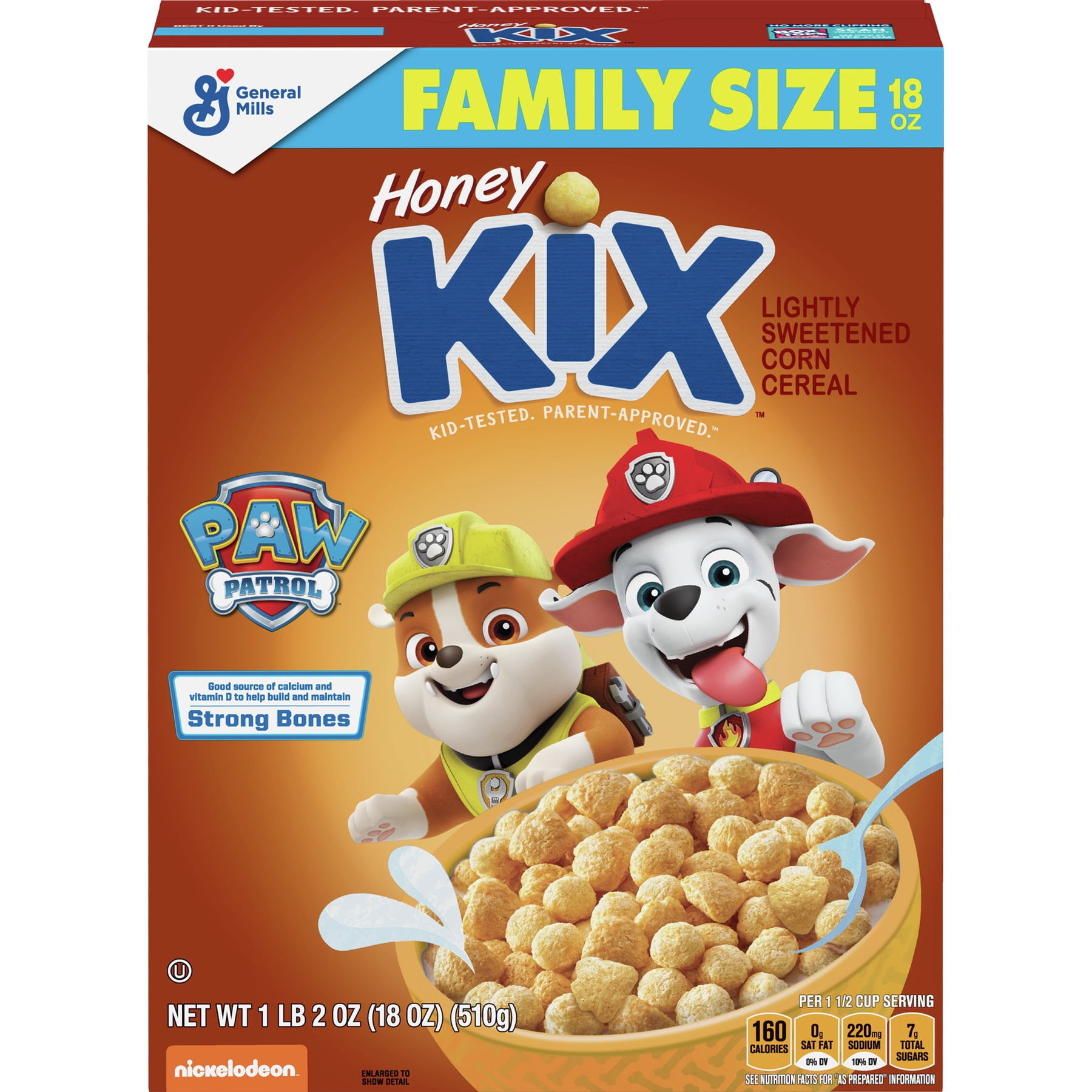 Honey Kix PAW Patrol, Cereal, with Whole Grain, 18 oz