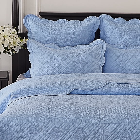 Calla Angel Sage Garden Luxury Pure Cotton Pillow Sham, King Pillow, Light Blue