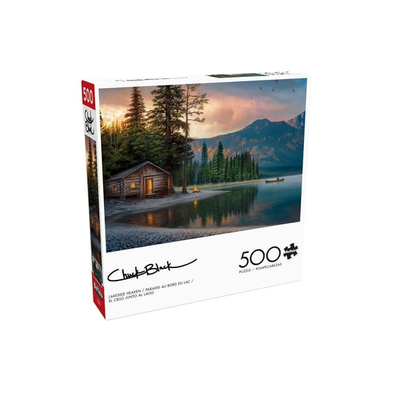 Buffalo Games 500-Pieces Chuck Black Lakeside Heaven Interlocking Jigsaw Puzzle for Adults Ages 14 