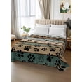 thumbnail image 2 of Black Paw Print King Size Flat Sheet, Wrinkleproof & Fadeproof Cooling Flat Bed Sheet Only, Farmhouse Vintage Shabby Wood Grain Breathable Soft Bedding Top Sheets 105 x 98 Inches, 2 of 8
