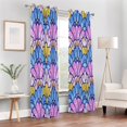 thumbnail image 7 of Fantasy Mermaid Scale Floral Blackout Curtains 84"x52" Thermal Insulated Curtain 1 Panel, 7 of 7