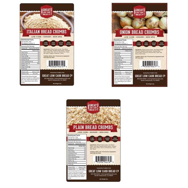 Great Low Carb Bread Crumbs 4oz 3 Flavor Variety Pack Walmart Com Great Low Carb Bread Crumbs 4oz 3 Flavor Variety Pack Walmart Com