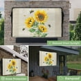 thumbnail image 2 of Outdoor TV Cover 70 to 75 Inches, Farmhouse Floral Sunflowers Bee Vintage Linen Background Waterproof TV Cover with Remote Control Pocket, Flat Screen TV Cover Protector for Outside TV, 2 of 6
