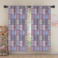 thumbnail image 5 of Blackout Kids Curtains,Purple Ethnic Geometric Patchwork Pattern Childrens Insulated Curtains Set Of 2,Bedroom Essentials,Toddler Room Decor 52x63in(132x160cm), 5 of 5