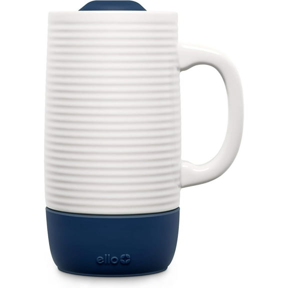 Jane 18Oz Ceramic Travel Mug with Handle, Splash-Resistant Slider Lid and Built-In Coaster, Perfect for Coffee and Tea, BPA Free, Dishwasher Safe, Gift for Holiday Him Her Mother'S Day