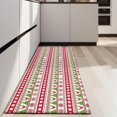thumbnail image 4 of White Christmas Folk Pattern Kitchen Rug Mat,Kitchen Runner Rugs Non Skid Washable,Decorative Kitchen Floor Mats for Kitchen,Sink,Laundry,17"X47", 4 of 5