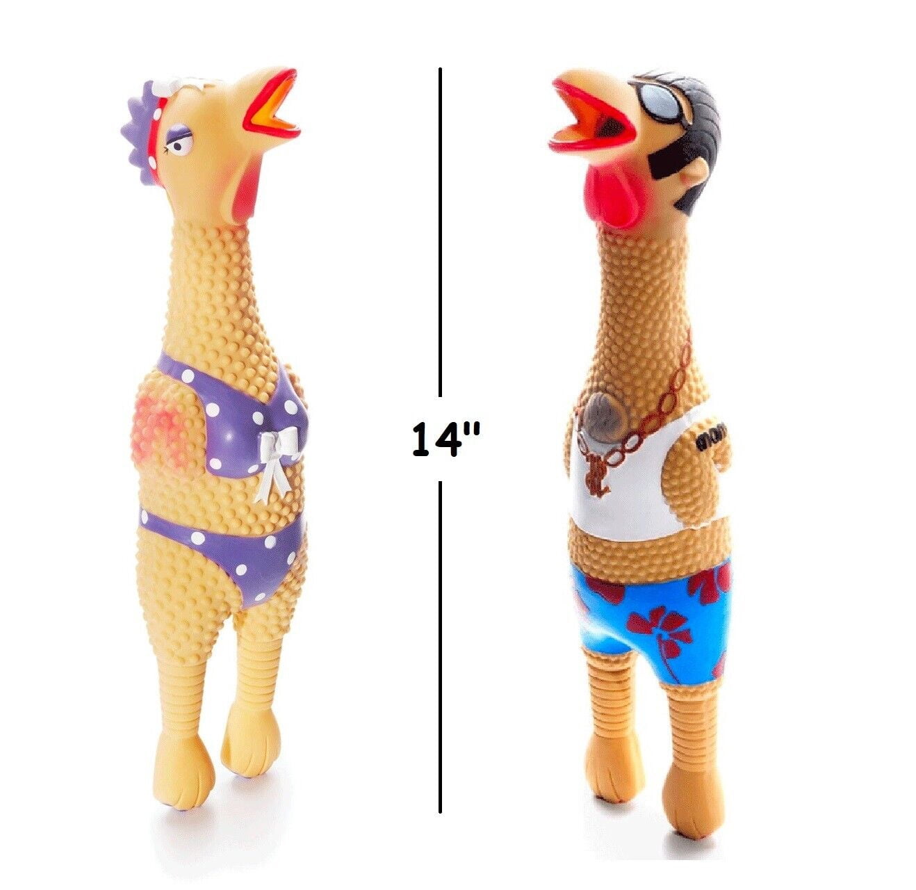 14 Inch Rubber Chicken Dog and Pet Toy Beach Henrietta or Earl Latex Squawkers (14 inch Earl)