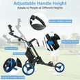 thumbnail image 6 of Barara King Golf Carry Cart,Golf Stand Cart,Folding 3 Wheels Golf Push Cart with Bag Scoreboard Adjustable Handle-Blue, 6 of 10