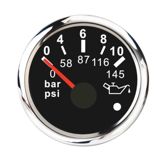 0-10 bar 0-145 psi Oil Pressure Gauge 0-5 Bar 0-73 psi For Truck Boat Car Oil Press Meter With Alarm ,Easy to Calibrate