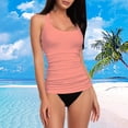 thumbnail image 3 of Duoif Tankini Tops for Women Swimwear Top Tummy Bathing Suit Top No Bottom Womens Swimsuits Pink M, 3 of 5