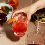 Viski Meridian Crystal Old Fashioned Cocktail Glasses, 12oz (Set of 2)
