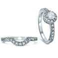thumbnail image 2 of Pompeii 1ct Halo Diamond Engagement Wedding Ring Set 10K White Gold (I/J,I2-I3), 2 of 3