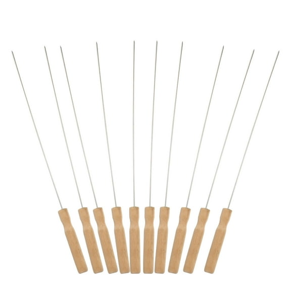 RENACLIPY 30-Piece Stainless Steel BBQ Skewers Set Beige for Outdoor Grilling and Barbecue Cooking