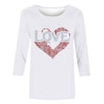 thumbnail image 4 of SOOMLON Valentine's Day Outfits Women Girl Friend Valentines Gift Casual 3/4 Sleeve Scoop Neck Shirts Cute Heart Print Tshirts Trendy Festival Clothes 2025 White S, 4 of 4