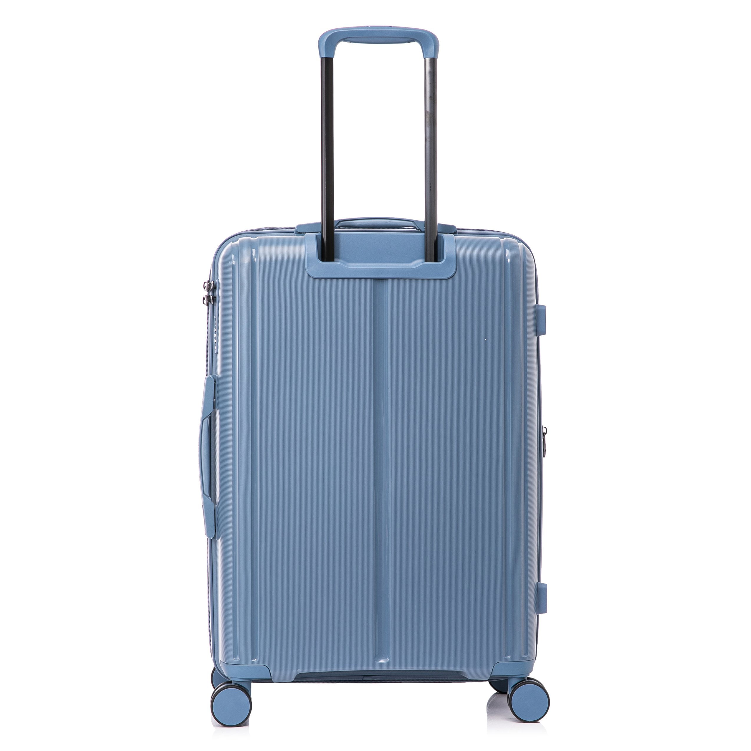 DUKAP AIRLEY 24" Lightweight Hardside Checked Luggage with Spinner Wheels, Handle and Trolley, Blue