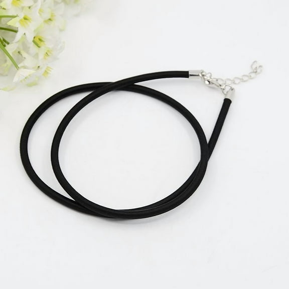 5 pc Silk Cord Necklaces with Brass Lobster Clasps Platinum Black 17 inch~18 inch