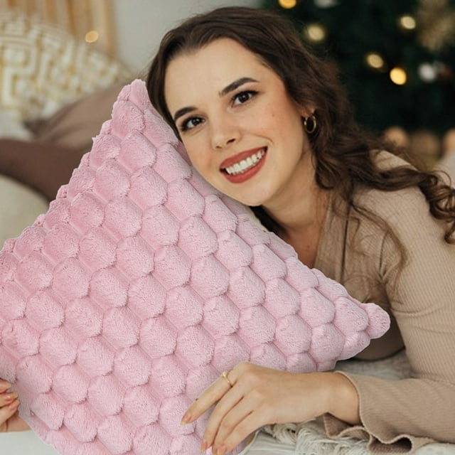 Fiudx Almohada de Color Liso, Diseño Reversible de Doble Cara, Cojín de Respaldo Suave, Agradable Sensación de Tirón, Decoración para Sala de Estar y Dormitorio, Fácil de Limpiar, Tamaño 45 X 45 Cm,