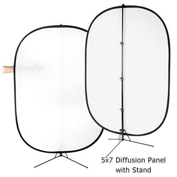 Fotodiox Pro 5x7ft Collapsible Soft Diffuser Panel Kit with Stand, for Outdoor and Studio Lighting