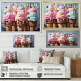 thumbnail image 4 of Designart "Cream Popart Food Ice wall art I" Food & Beverage Floater Framed Wall Art Living Room, 4 of 7