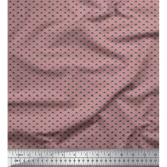 Soimoi Cotton Voile Fabric Dolphin Shirting Print Fabric by The Yard 56 Inch Wide