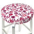 thumbnail image 3 of Xecao's Tulips Flowers Print Stool Covers offer stylish, washable protection for PU round bar stools, perfect for home or commercial use., 3 of 7