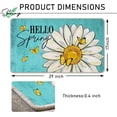 thumbnail image 3 of Hello Spring Daisy Flower Decorative Front Door Mat, Floral Butterfly Teal Doormat Indoor Outdoor Non-Slip Floor Entryway Rug, Seasonal Home Kitchen Decoration 17x30 Inch, 3 of 6