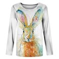 thumbnail image 4 of Blusa informal de manga larga con cuello redondo y estampado de animales novedosos para mujer Fridja  czfsfas1225, 4 of 5