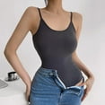 thumbnail image 1 of Combinaison Sans Manches pour Femmes Couleur Unie Élastique Col Rond Manches Longues, 1 of 6