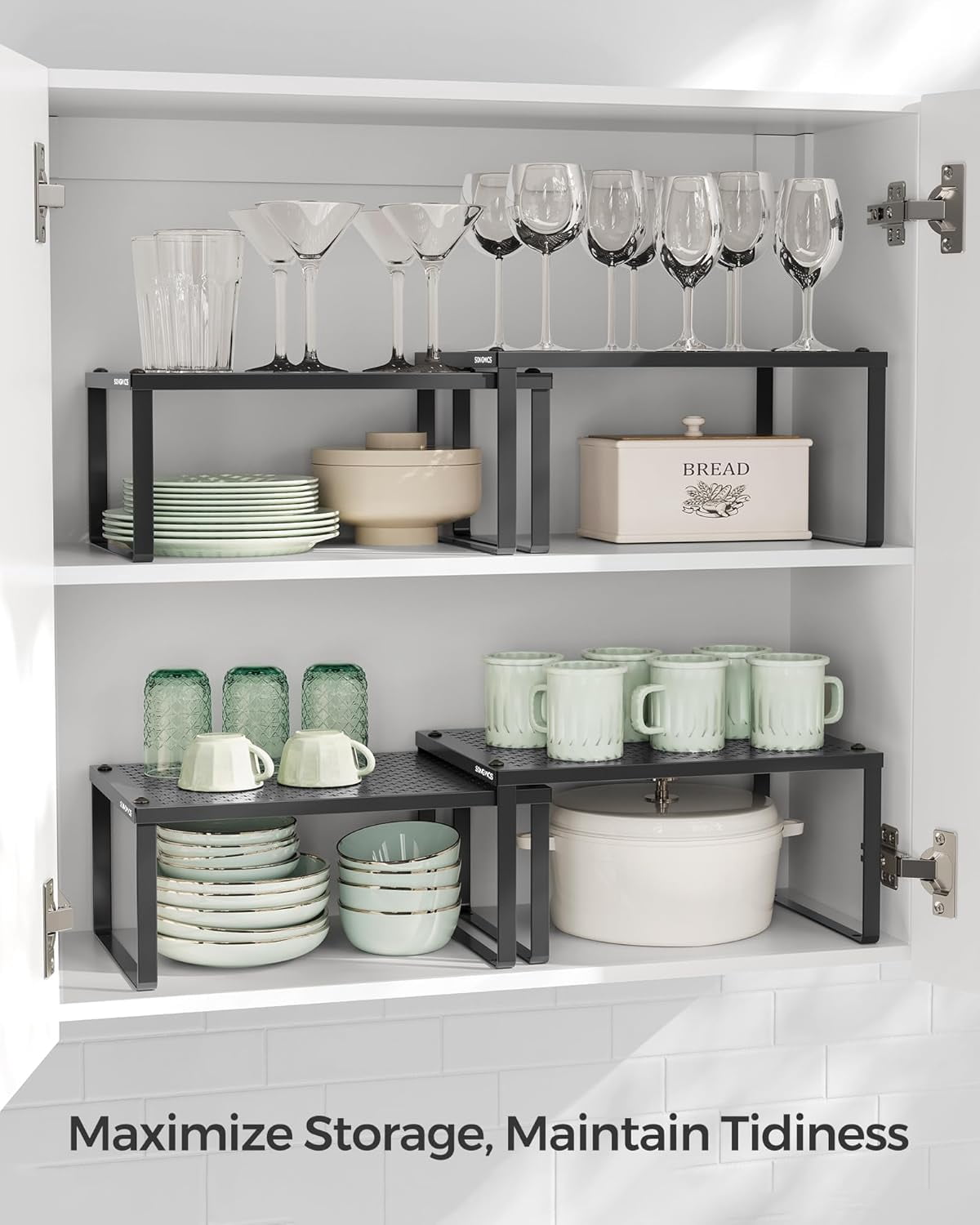 2 Pack Cabinet Organizer Shelf, Spice Rack, Countertop Organizer, for Kitchen