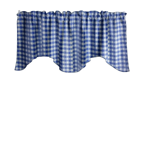 Scalloped Valance Cotton Tavern Checkered Print 58" Wide / 20" Tall