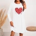 thumbnail image 3 of Hueook Winter Dresses for Women Dresses Women's Fashion Round-Neck Short Sleeved Printed Pullover Dress White XL, 3 of 6