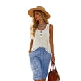 thumbnail image 5 of HongQid Womens Shorts Casual Loose Elastic Gingham Summer Beach Bermuda Pocketed Capri Pants, 5 of 9