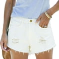 thumbnail image 6 of hoksml Women's High Waist Distressed Denim Shorts, Frayed Hem Jean Shorts, Casual Ripped Denim Shorts, 6 of 8