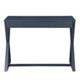 thumbnail image 2 of Writing Desk with X Base and 1 Center Drawer, Black, 2 of 5