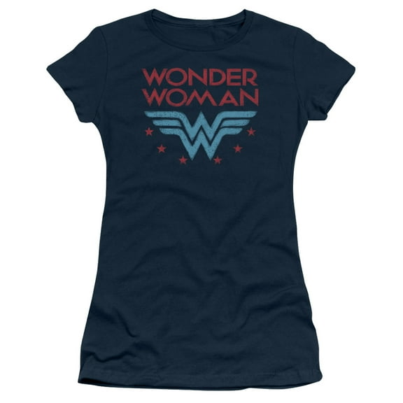 Wonder Woman Wonder Stars Junior Women's T-Shirt Sheer Navy