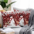 thumbnail image 2 of Boanket Outdoor Pillow Covers 24 x 24 Inches, Red Christmas Plaid Waterproof Throw Pillow Cover Set of 2, Snowman Elk Balls Snowflake Xmas Decorative Square Cushion Covers for Patio/Tent/Couch/Garden, 2 of 7